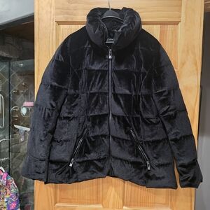 INC International Concepts Velvet Black Puffer Jacket